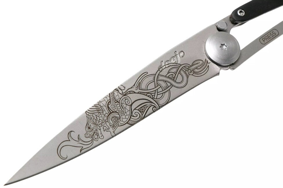 Deejo Tattoo Viking briceag ebony wood