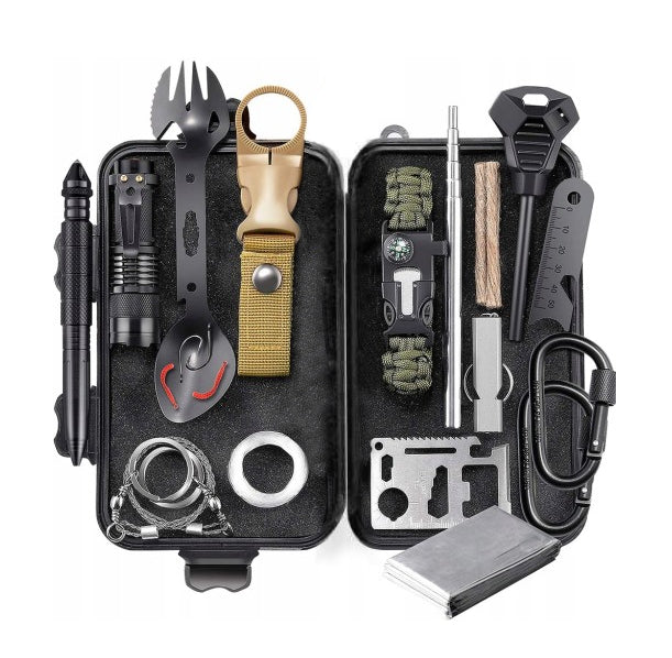 DRAGOWA Tactical set de urgență camping pentru supraviețuire, Ash, mare