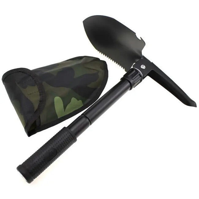 DRAGOWA Tactical Outdoor lopatuță multifuncțională pliabilă cu ciocan și husă Ember, negru