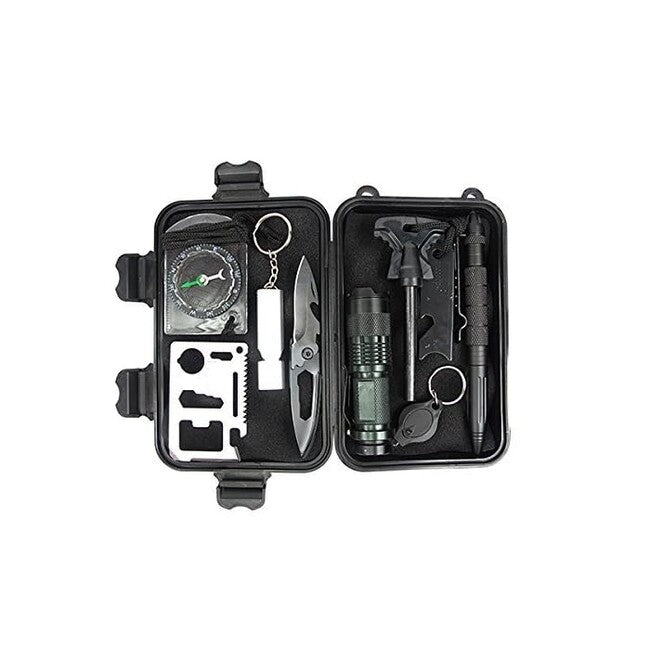 DRAGOWA Tactical set Outdoor pentru supraviețuire 10în1, Pine, mic