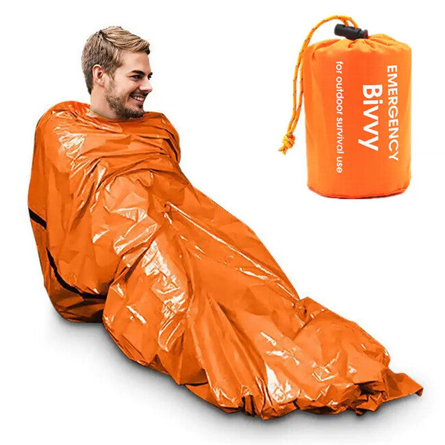 DRAGOWA Tactical Pulse sac de dormit de urgență outdoor, portocaliu