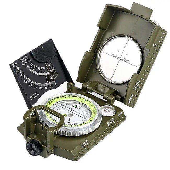 DRAGOWA Tactical Wally busolă metalică pliabilă etanșă cu husă, verde