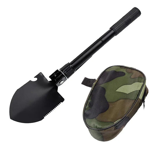 DRAGOWA Tactical Dakota lopată tactică pliabilă și ciocan cu husă, neagră