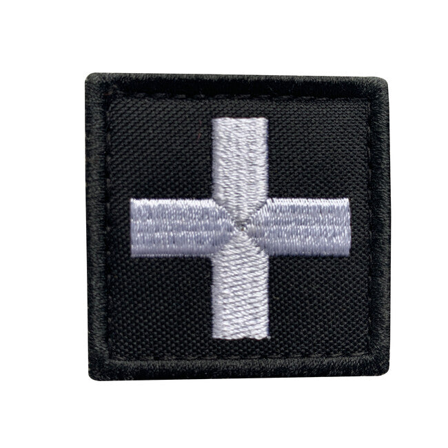 WARAGOD Emblemă Embroidery Cross Medic Patch, Black and White