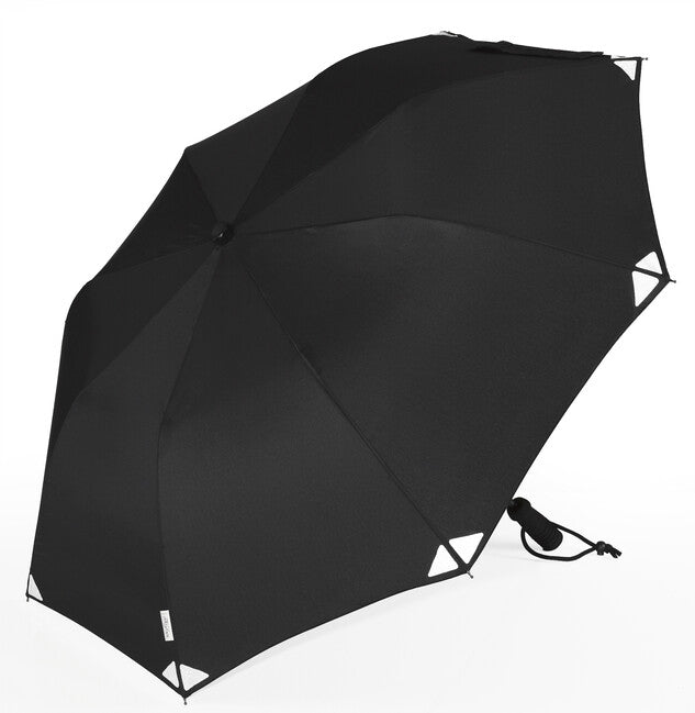 EuroSchirm teleScope handsfree umbrelă de trekking telescopică cu fixare pe rucsac UV, neagră reflectorizant