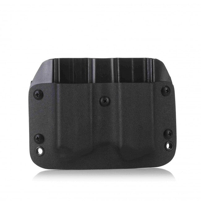 Falco Kydex Vertical holster F902 2021 pentru două încărcătoare compatibil cu încărcătoarele Glock 17, negru stânga
