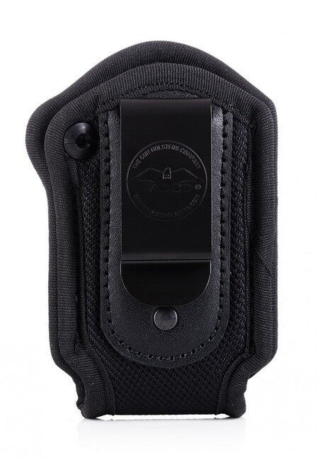 Falco Holster de nailon pentru centură F800 pentru încărcător cu cataramă și șurub de reținere compatibil cu încărcătoarele Glock 19, negru dreapta