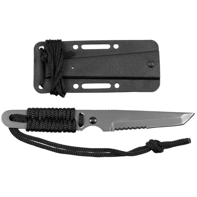 Fox Outdoor Action I cuțit, negru, mâner înfășurat, cu teacă