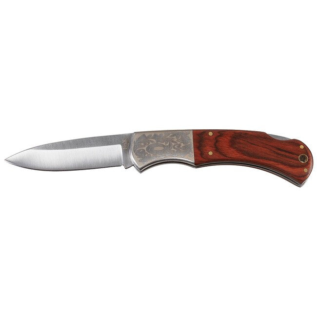 Fox Outdoor Jack cuțit, mâner din lemn, ornamente