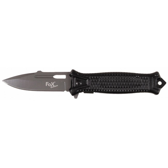 Fox Outdoor Jack cuțit cu o mână Snake, negru, mâner din metal