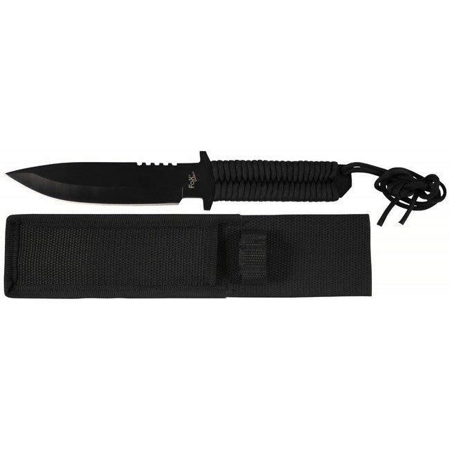 Fox Outdoor cuțit cu Paracord, negru