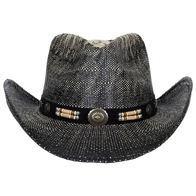 Fox Outdoor Texas pălărie din paie cu bandă pentru pălărie, neagră-maro