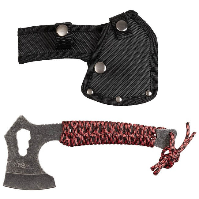 Fox Tomahawk cuțit Redrope, spălat cu piatră, mâner balotaj