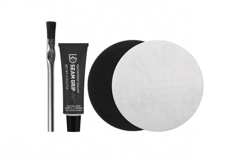 GearAid Seam Grip +WP set de reparație în teren, 7 g Seam Grip și 2 plasuri