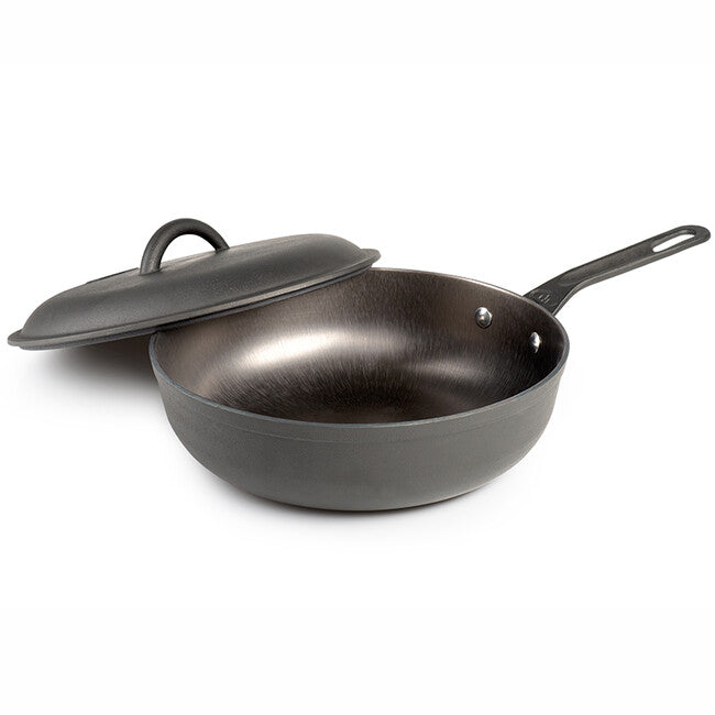 GSI Outdoors Guidecast tigaie din fontă adâncă cu capac Frying Deep, 254 mm