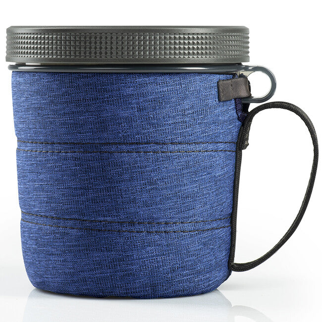 GSI Outdoors Fairshare Mug 2 cană mare pentru cereale cu capac căptuțit și capac cu filet 950 ml, albastră