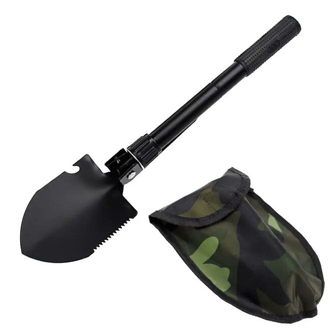 DRAGOWA Tactical Outdoor lopatuță multifuncțională pliabilă cu ciocan și husă Ember, negru