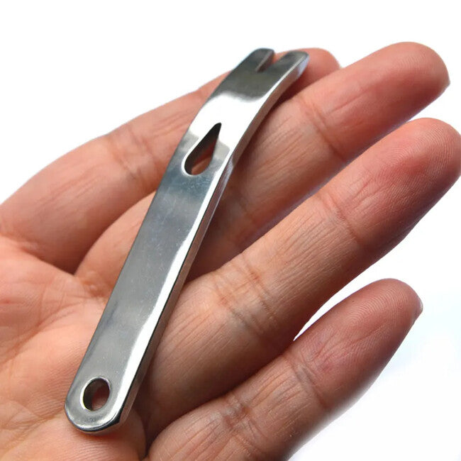 DRAGOWA Tactical Mini pry bar pe chei Otter briceag din oțel inoxidabil, silver