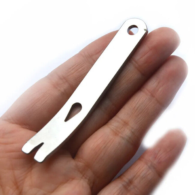 DRAGOWA Tactical Mini pry bar pe chei Otter briceag din oțel inoxidabil, silver