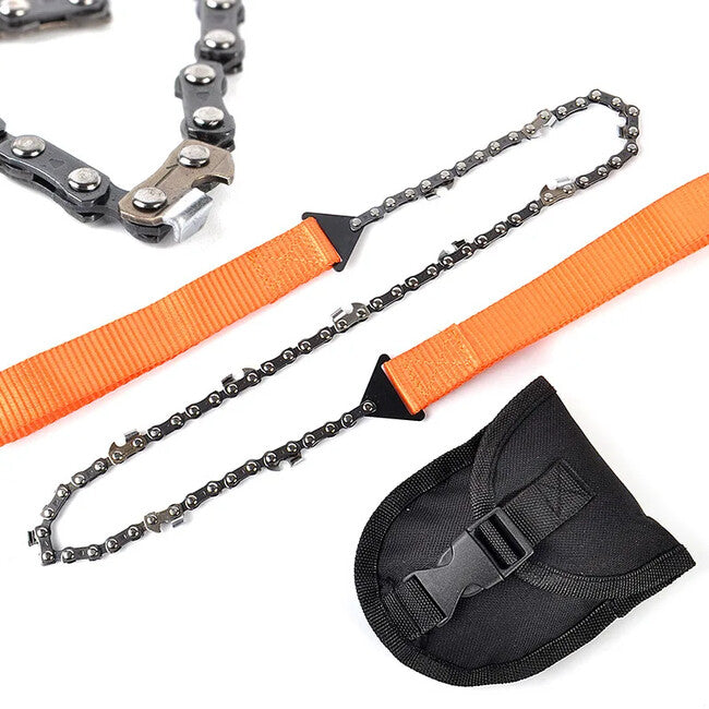 DRAGOWA Tactical Billy ferăstrău lanț de supraviețuire cu husă din nylon, portocaliu