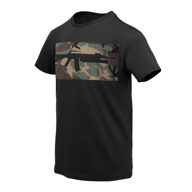 Helikon-Tex 16/203 Combo tricou scurt din bumbac, Black/US Woodland