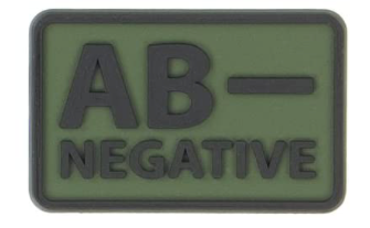 Helikon-Tex 3D PVC emblemă AB- Negative set 2buc, olive green