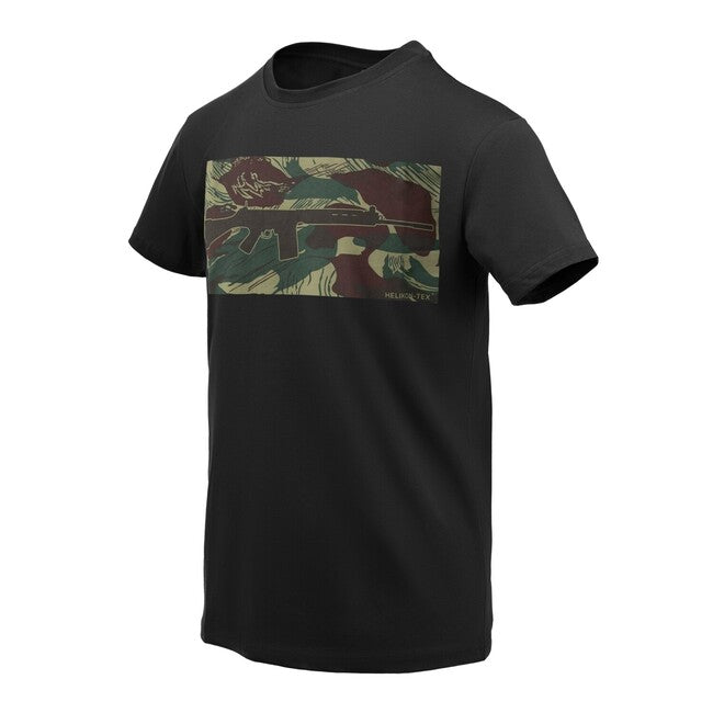 Helikon-Tex FN FAL tricou scurt bumbac, Black/Rhodesian Camo