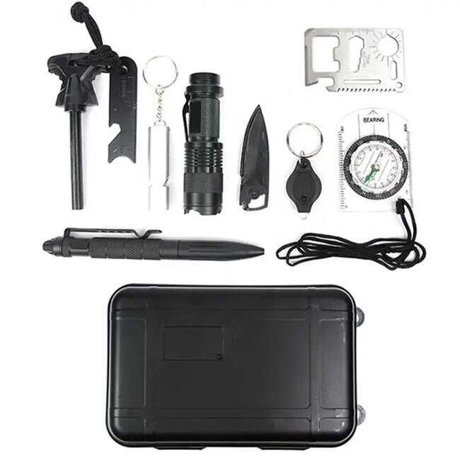 DRAGOWA Tactical set Outdoor pentru supraviețuire 10în1, Pine, mic