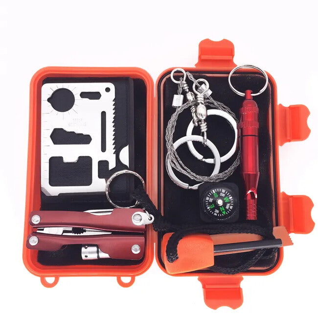 DRAGOWA Tactical set Supraviețuire în aer liber 7în1, Oak, portocaliu