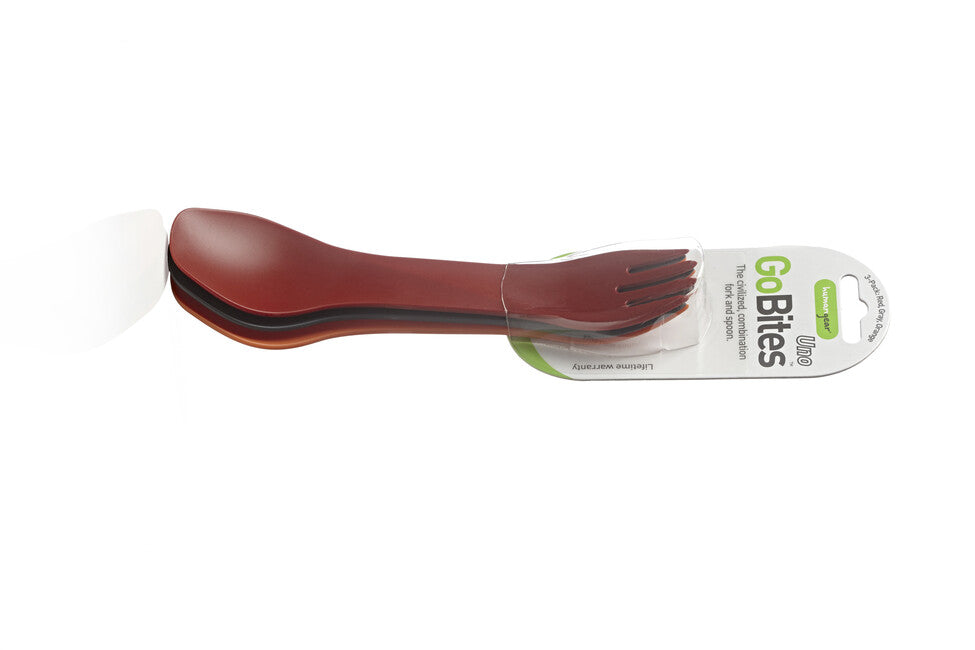 Humangear GoBites UNO tacâmuri 3 buc, roșii, gri, portocalii