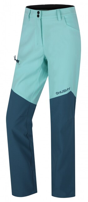 HUSKY Kavia pantaloni softshell pentru femei, mentol/turcoaz