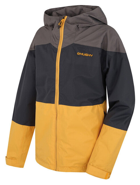 HUSKY Nicker K geacă hardshell pentru copii, gri închis/galben deschis