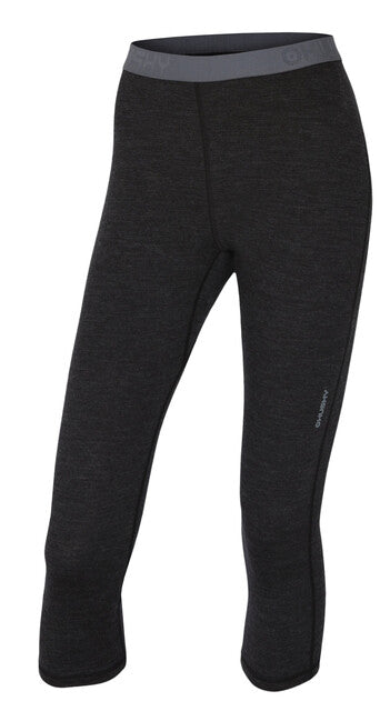HUSKY Merino pantaloni 3/4 îmbrăcăminte termică pentru femei, negri