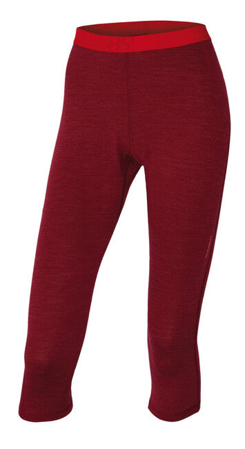 HUSKY Merino pantaloni 3/4 îmbrăcăminte termică pentru femei, cărămiziu închis