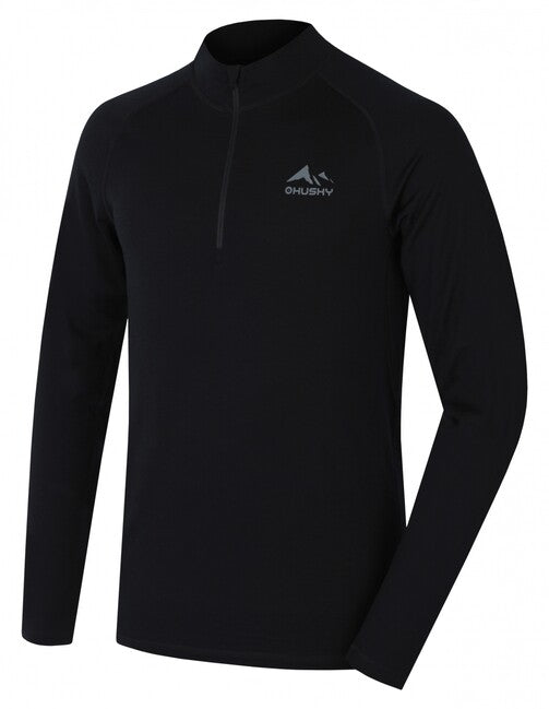HUSKY Merow Zip tricou termic cu fermoar pentru bărbați, negru