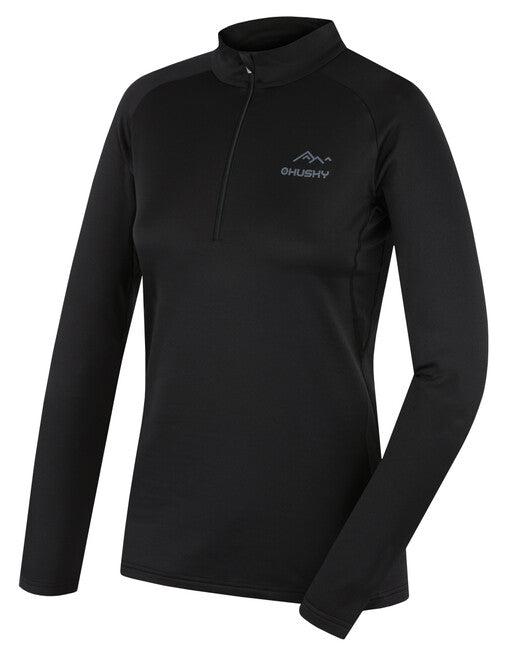 HUSKY Active Winter îmbrăcăminte termică tricou cu mânecă lungă trei fermoar, neagră, L