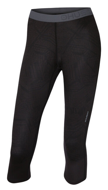 HUSKY Winter Active îmbrăcăminte termică 3/4 pantaloni pentru femei, neagră