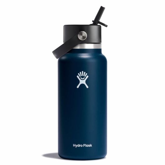 Hydro Flask Wide Mouth termosticlă cu pai Flex Straw Cap Lată 32 OZ, indigo, 946 ml