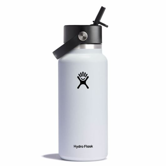 Hydro Flask Wide Mouth termosticlă cu pai Flex Straw Cap 946 ml largă 32 OZ, white