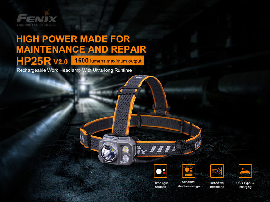 Fenix HP25R V2.0 lanternă frontală, reîncărcabilă