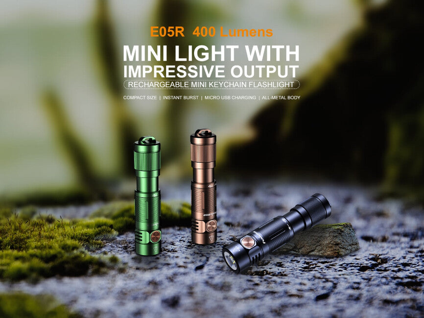 Fenix E05R lanternă mini reîncărcabilă, maro