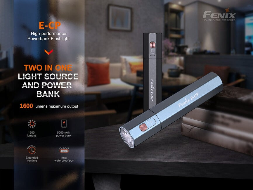 Fenix E-CP powerbank cu lanternă, neagră
