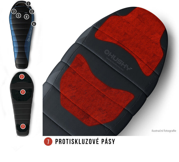 HUSKY Drape sac de dormit puf -20°C, albastru