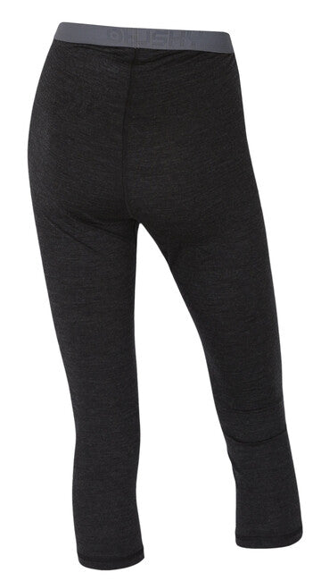 HUSKY Merino pantaloni 3/4 îmbrăcăminte termică pentru femei, negri