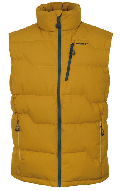 HUSKY Deep vestă puf pentru bărbați cu fermoar, M, galbenă-verde