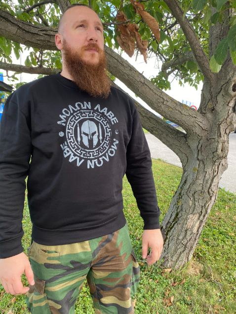 DRAGOWA Molon Labe hanorac pentru bărbați 300 g/m², negru
