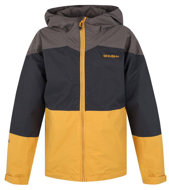 HUSKY Nicker K geacă hardshell pentru copii, gri închis/galben deschis