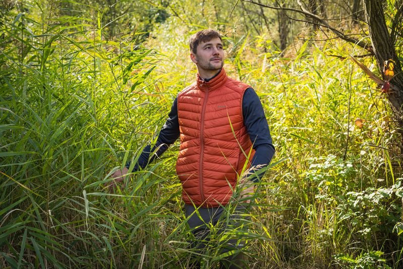 HUSKY Dresles vestă puf pentru bărbați, gri-verde deschis