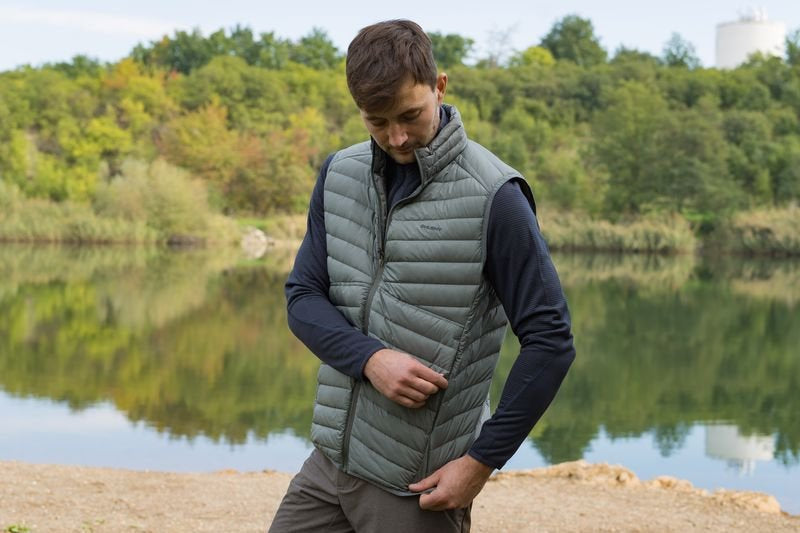 HUSKY Dresles vestă puf pentru bărbați, gri-verde deschis