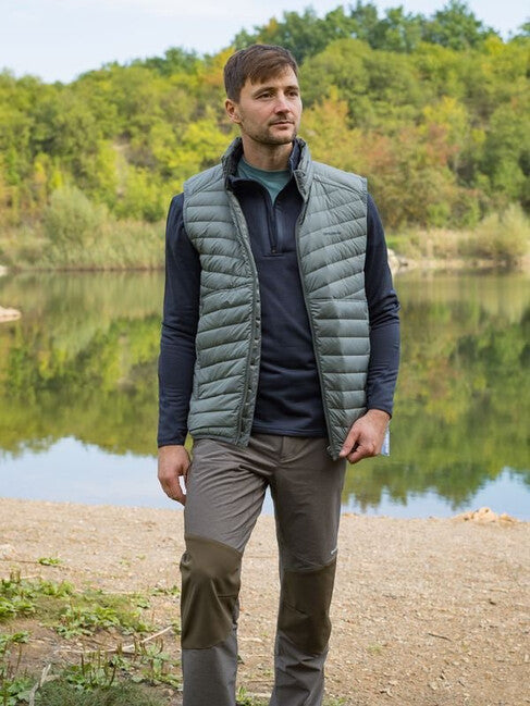 HUSKY Dresles vestă puf pentru bărbați, gri-verde deschis